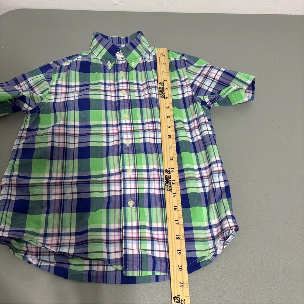Chaps Ralph Lauren Boys Lot of 2 Size 8 Plaid Button Front Short Sleeve Shirt